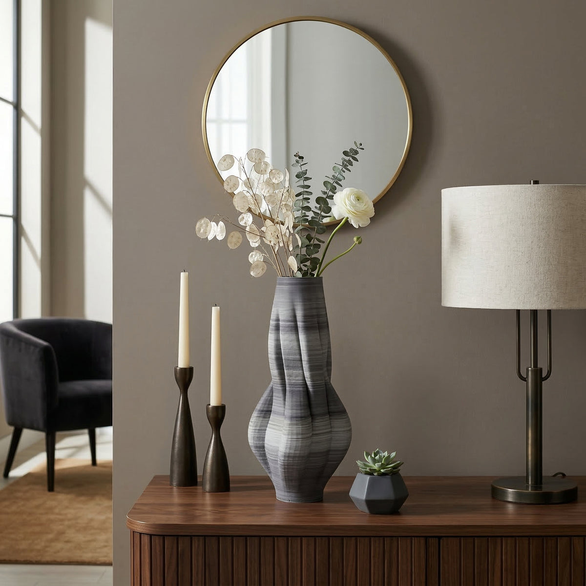 Aidenwell Gray Vase — 15″ — additional view