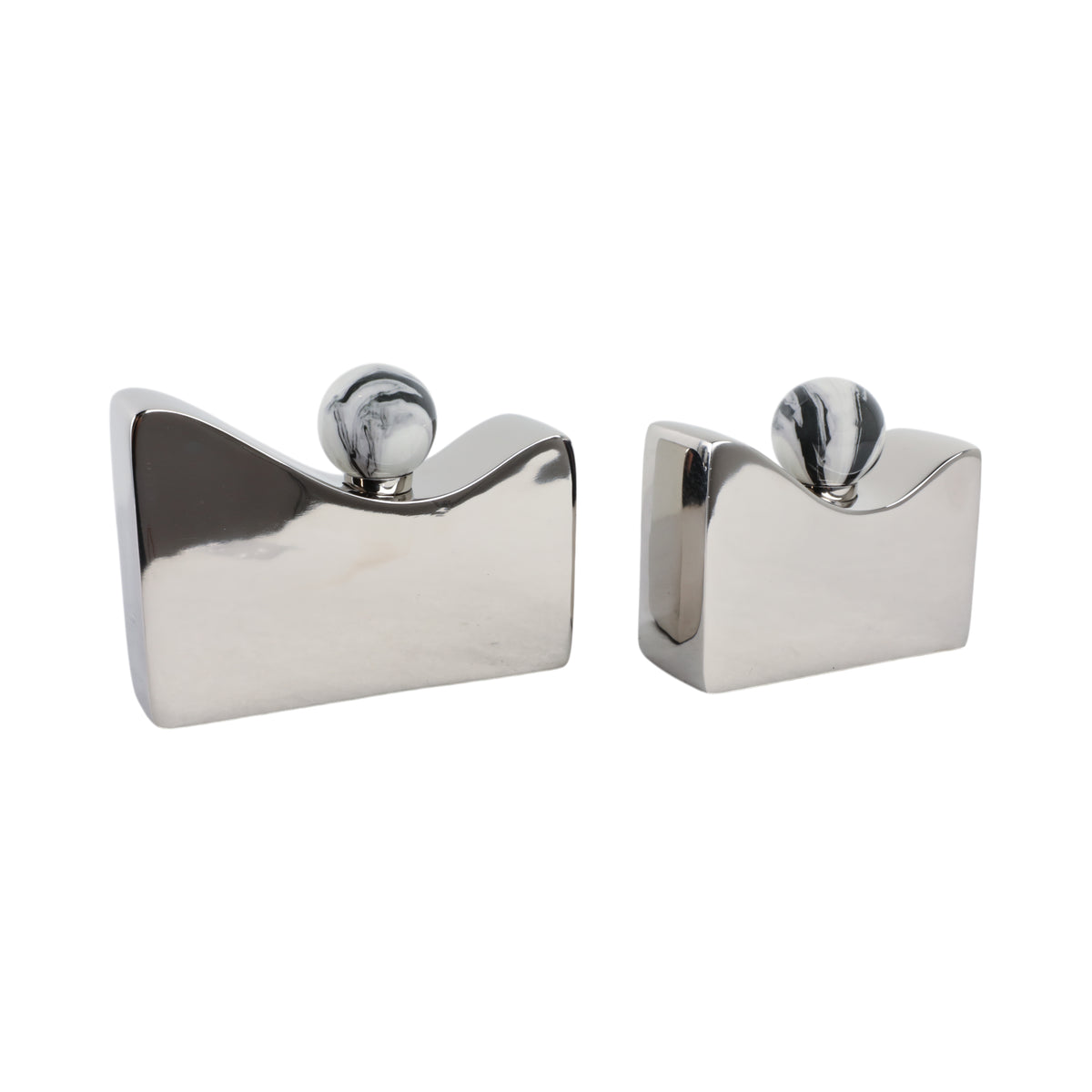 Arloshaw Set of 2 Silver Vases — 8″ — additional view