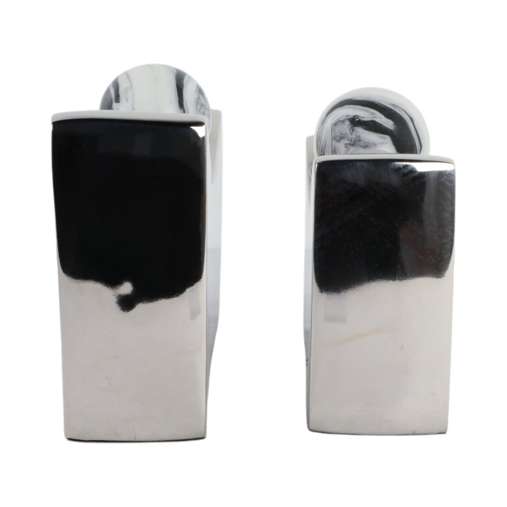 Arloshaw Set of 2 Silver Vases — 8″ — additional view