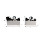 Arloshaw Set of 2 Silver Vases — 8″ — additional view