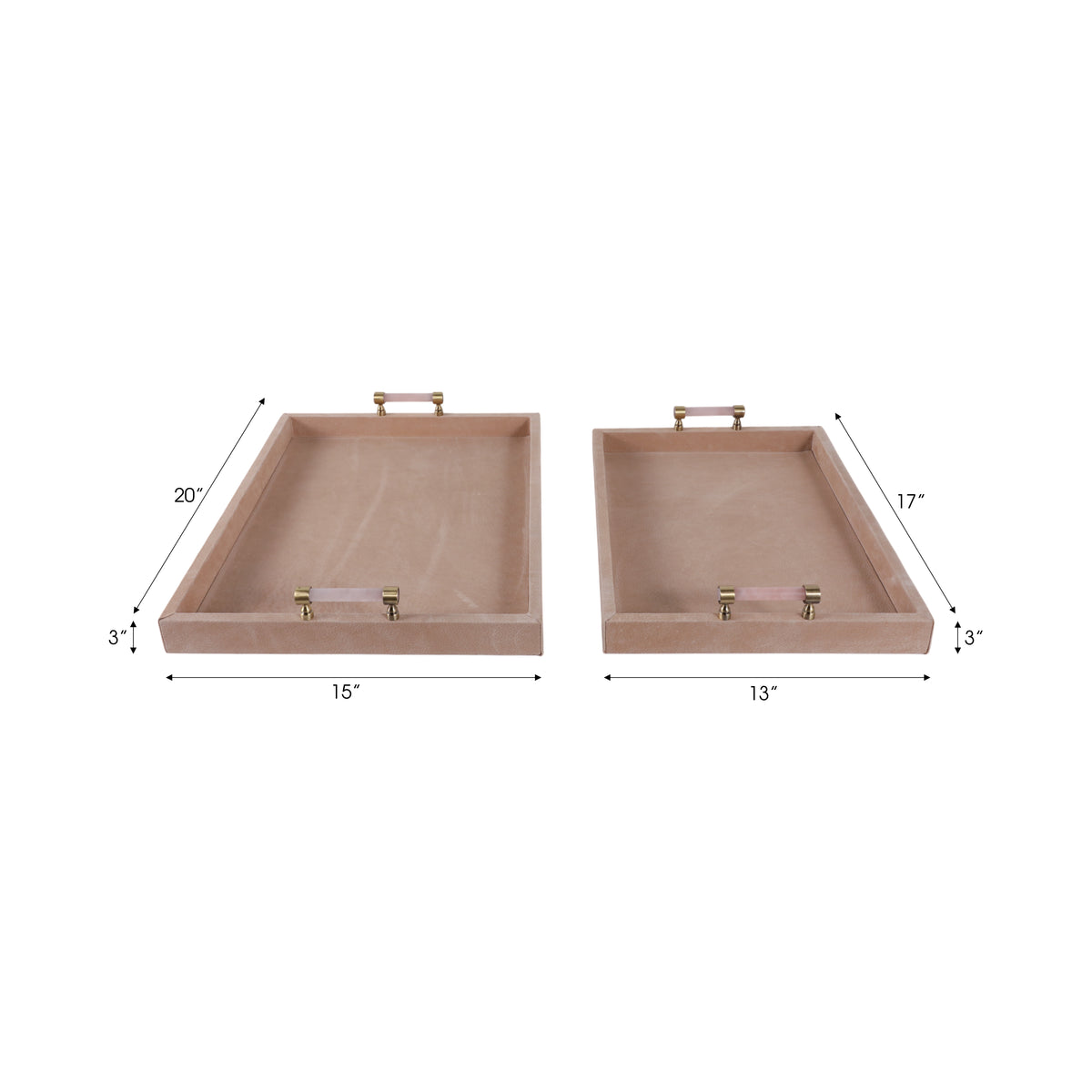 Nelsongate Set of 2 Tan Tray — 3″ — additional view