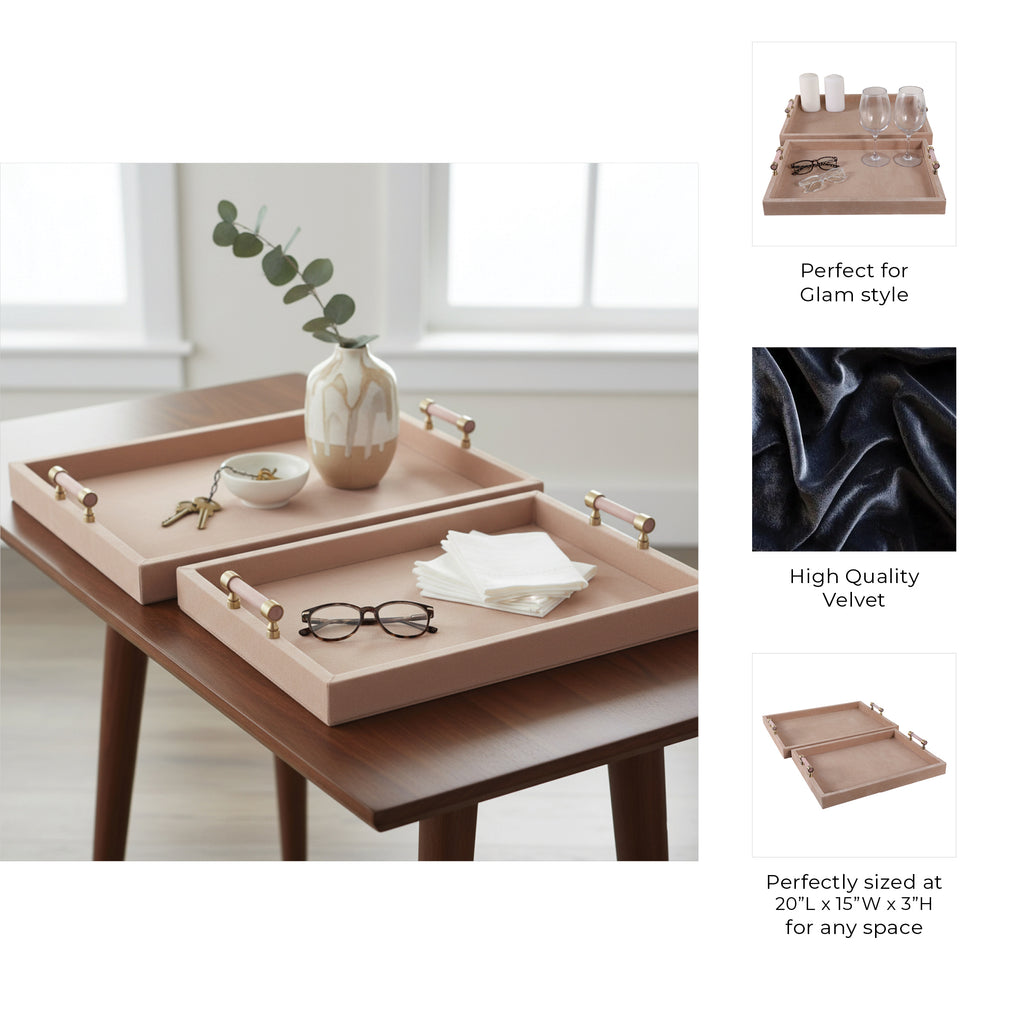 Nelsongate Set of 2 Tan Tray — 3″ — additional view