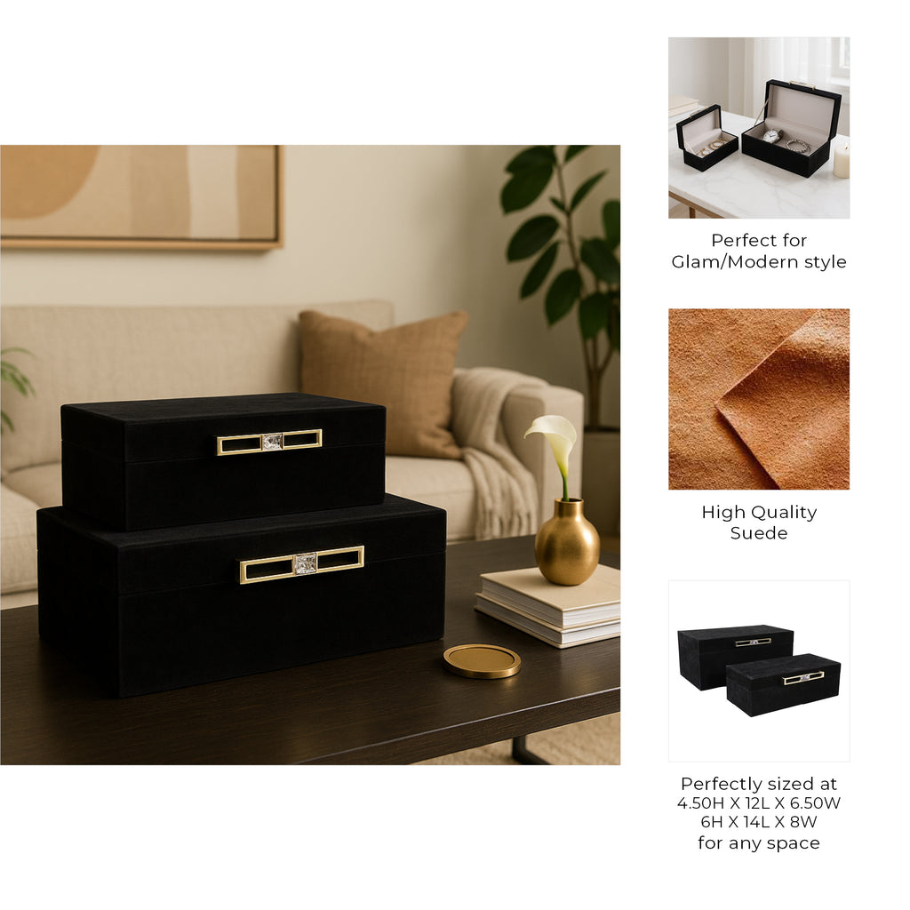 Granleyburn Set of 2 Black Boxes — 6″ — additional view