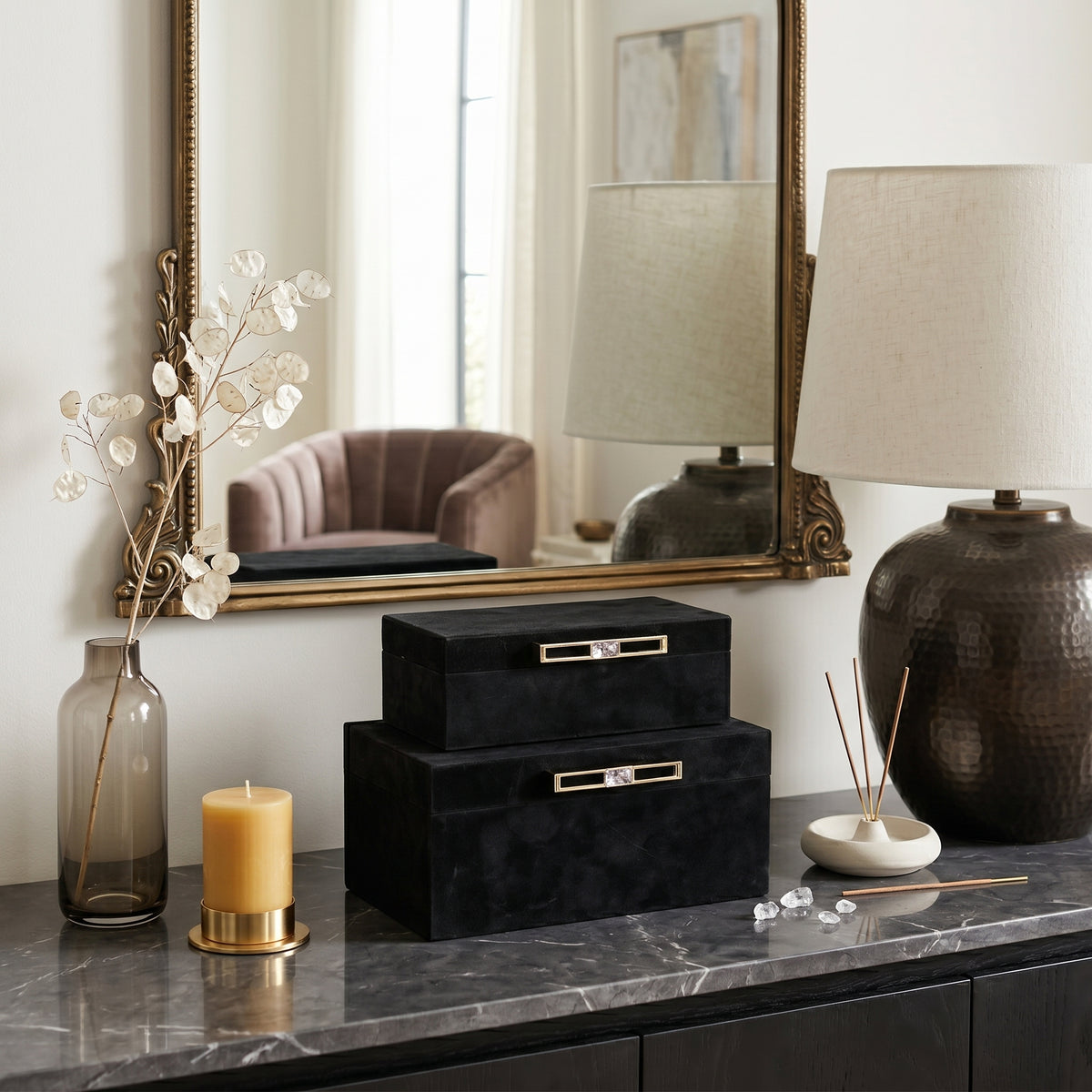 Granleyburn Set of 2 Black Boxes — 6″ — additional view