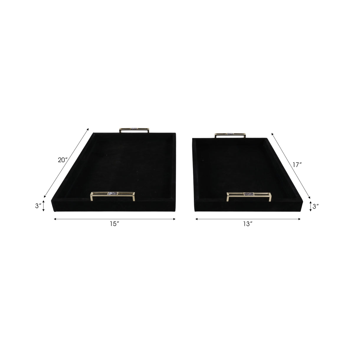 Eastoncrest Set of 2 Black Tray — 3″ — additional view