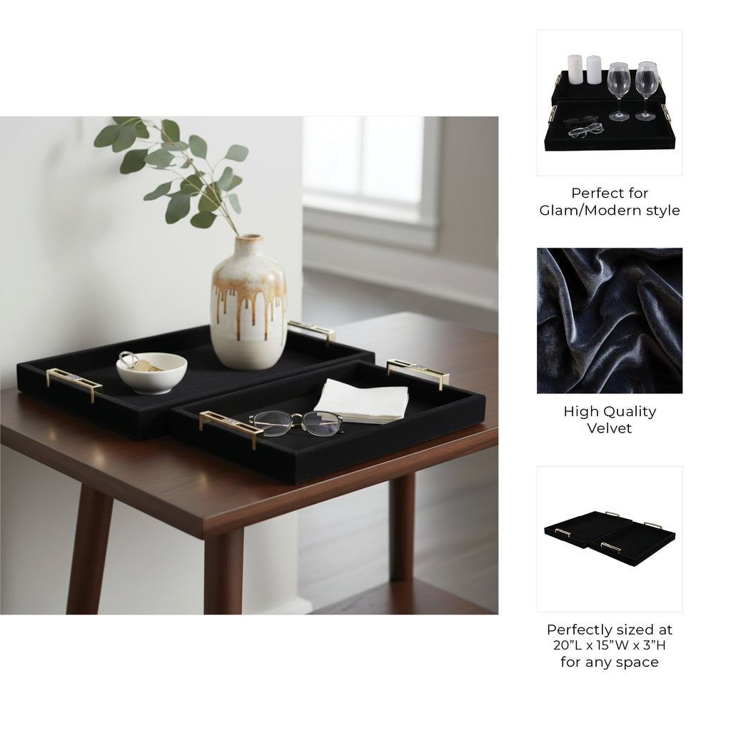 Eastoncrest Set of 2 Black Tray — 3″ — additional view