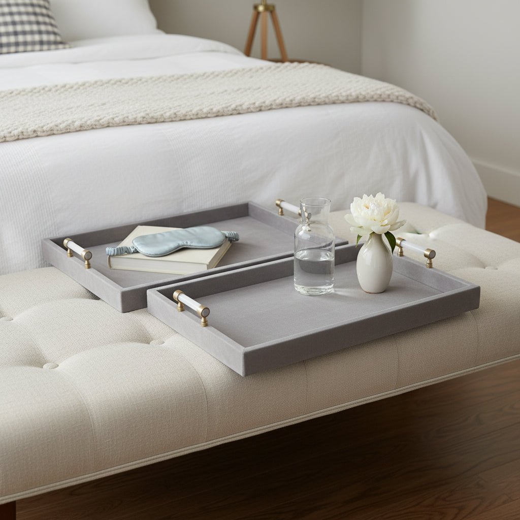 Harperport Set of 2 Gray Tray — 3″ — additional view