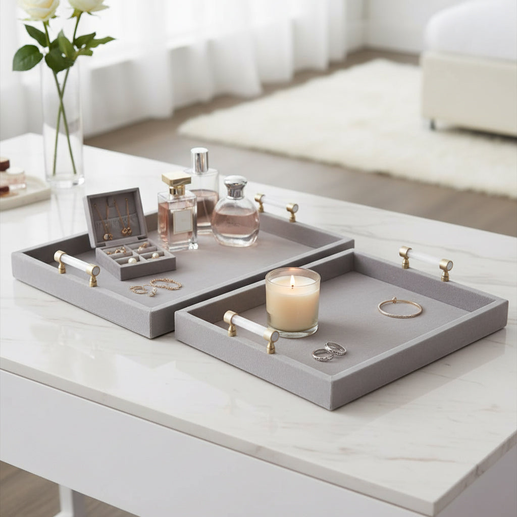 Harperport Set of 2 Gray Tray — 3″ — additional view