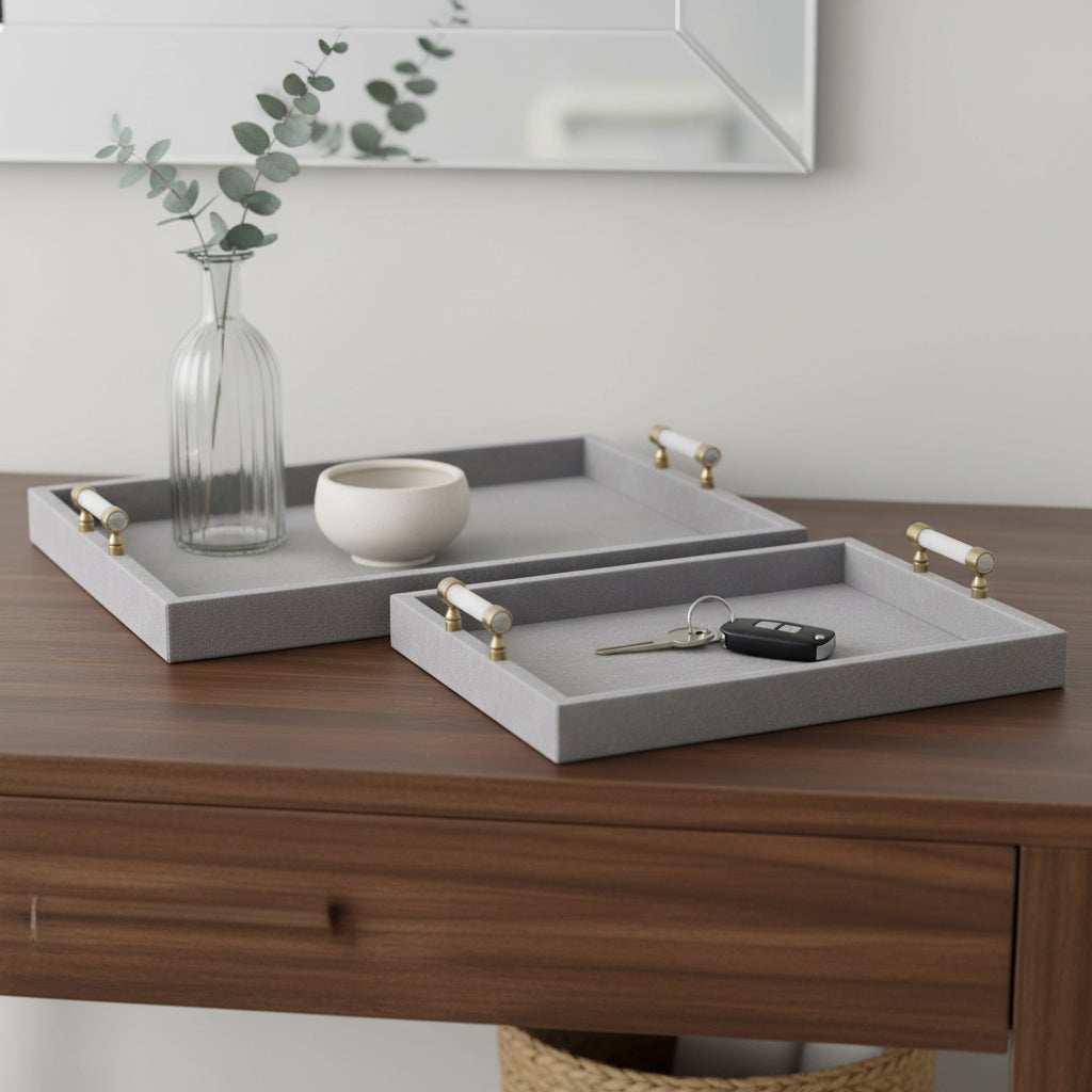Harperport Set of 2 Gray Tray — 3″ — additional view
