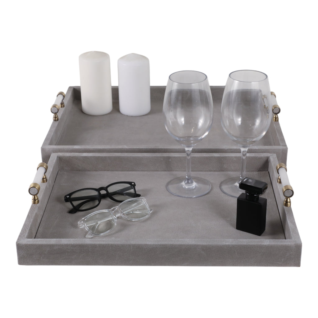 Harperport Set of 2 Gray Tray — 3″ — additional view