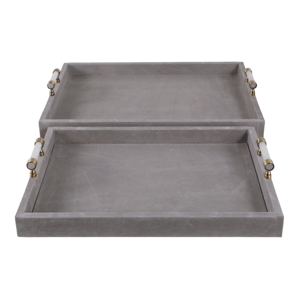 Harperport Set of 2 Gray Tray — 3″ — additional view