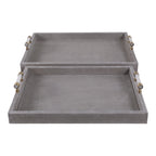 Harperport Set of 2 Gray Tray — 3″ — additional view