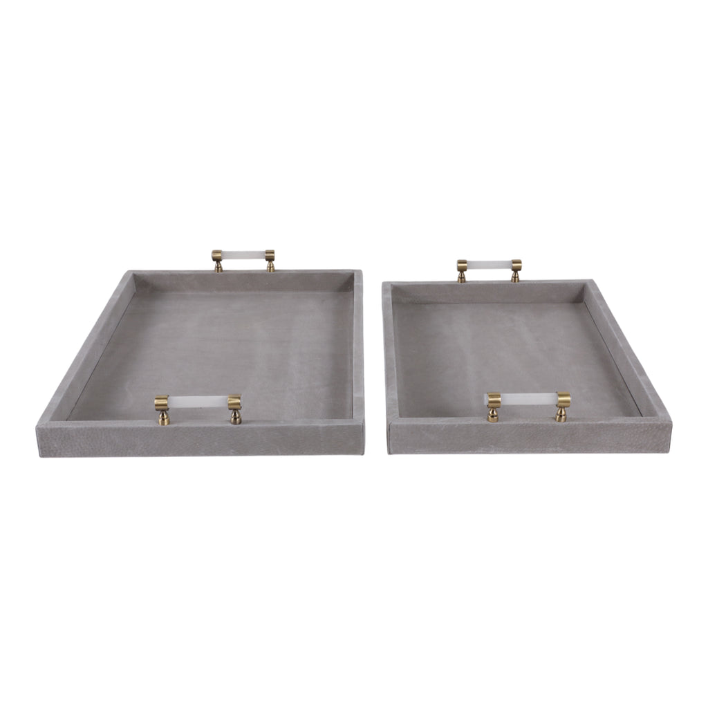 Harperport Set of 2 Gray Tray — 3″ — additional view