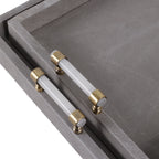 Harperport Set of 2 Gray Tray — 3″ — additional view