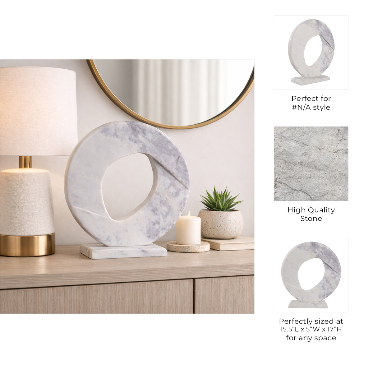 Carverton White Decor — 17″ — additional view