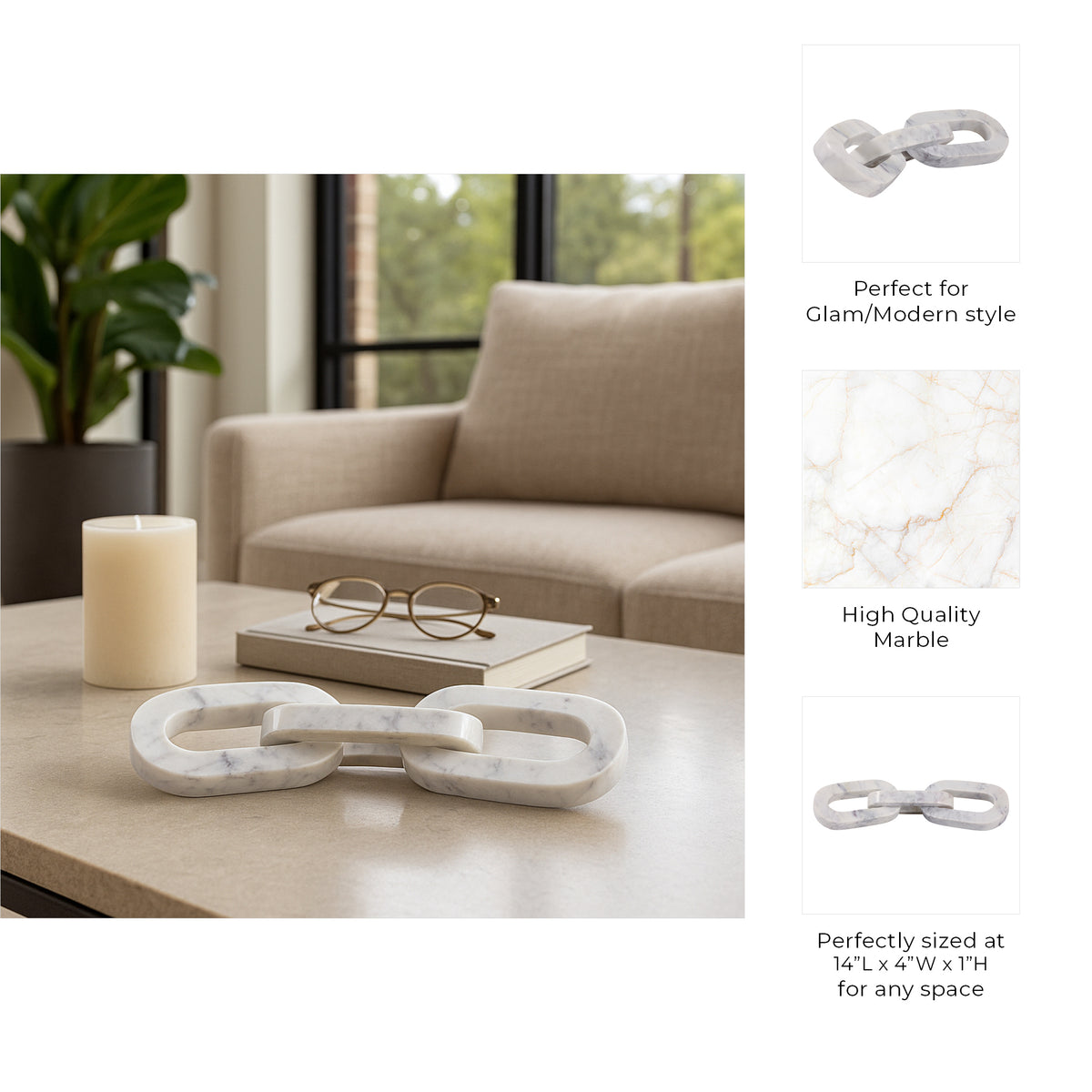 Hendonburn White Decor — 1″ — additional view