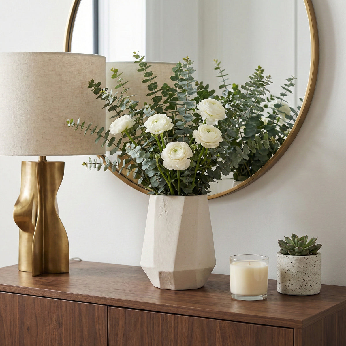 Enochwick White Vase — 9″ — additional view
