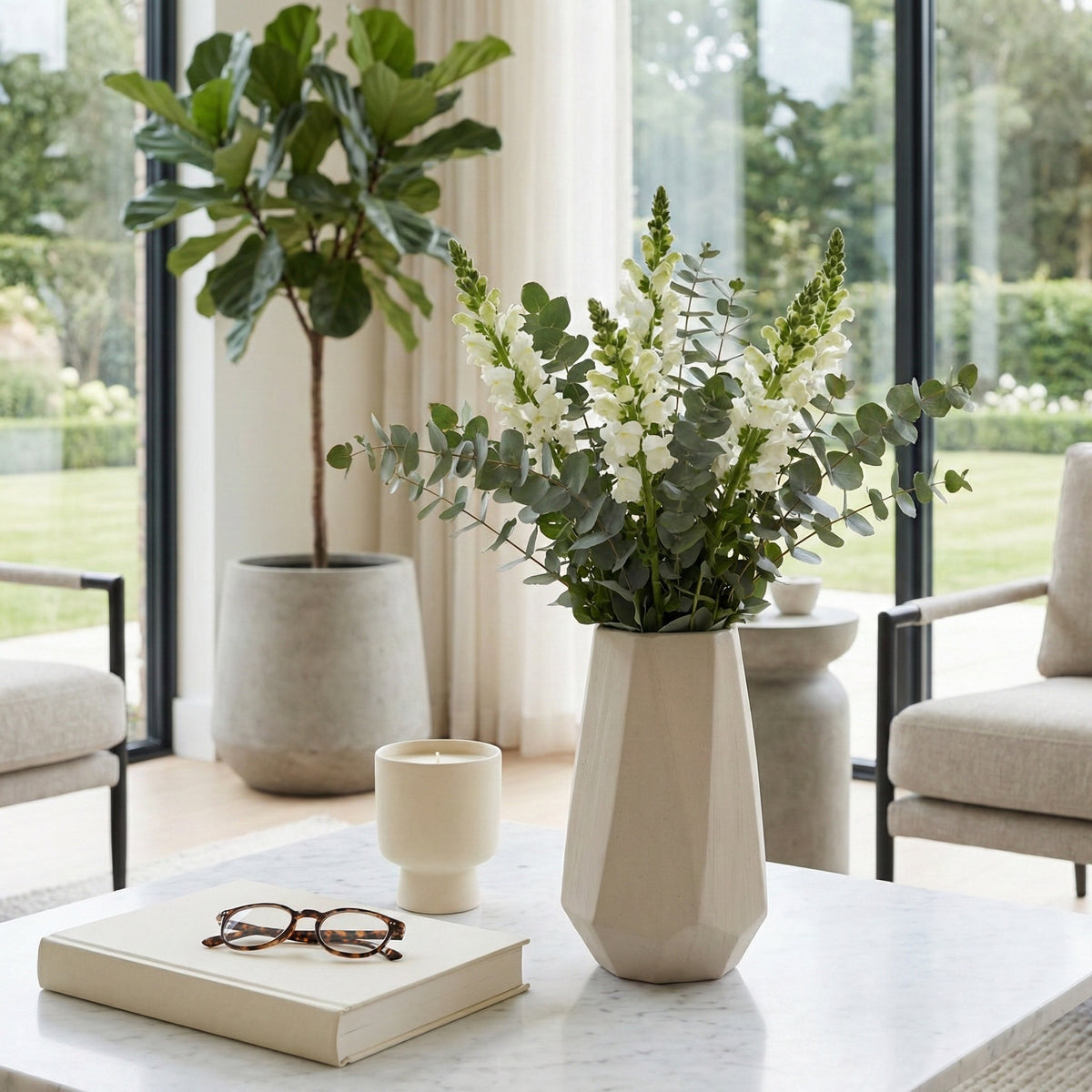 Enochwick White Vase — 11″ — additional view