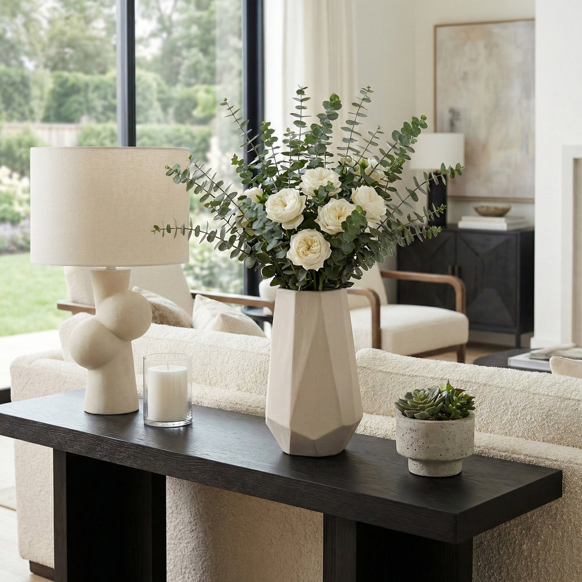 Enochwick White Vase — 11″ — additional view