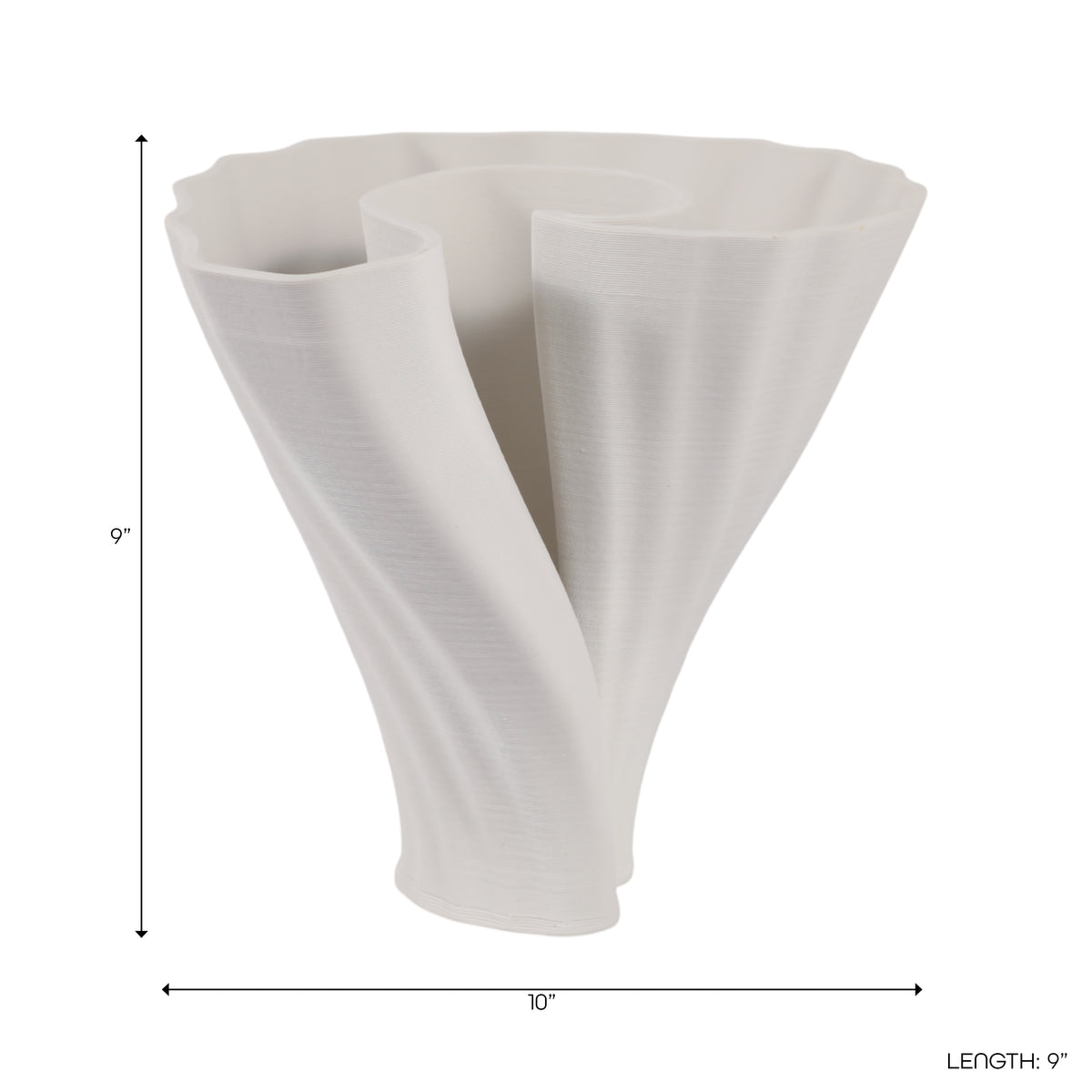 Wrenmore White Vase — 9″ — additional view