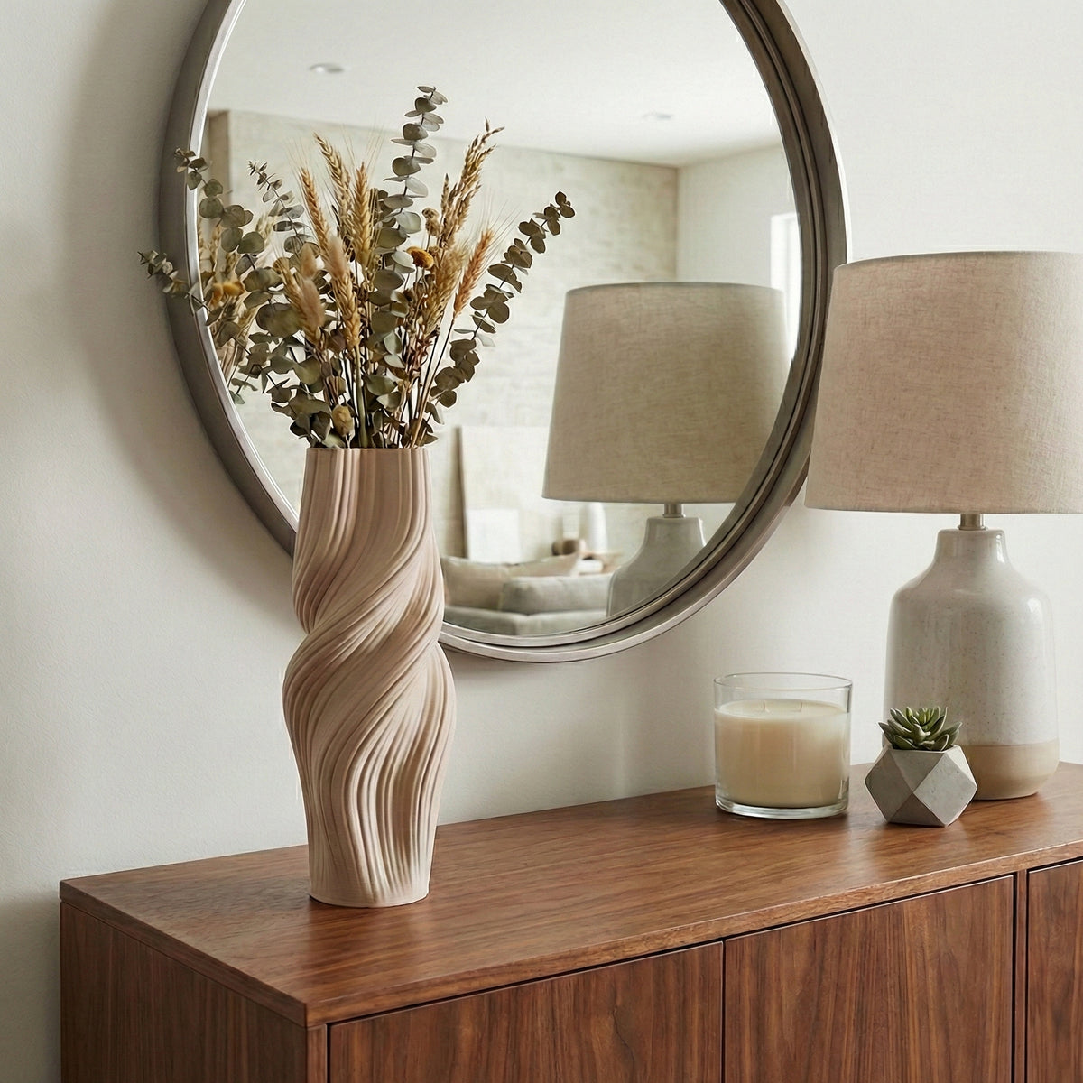 Rossport Tan Vase — 14″ — additional view