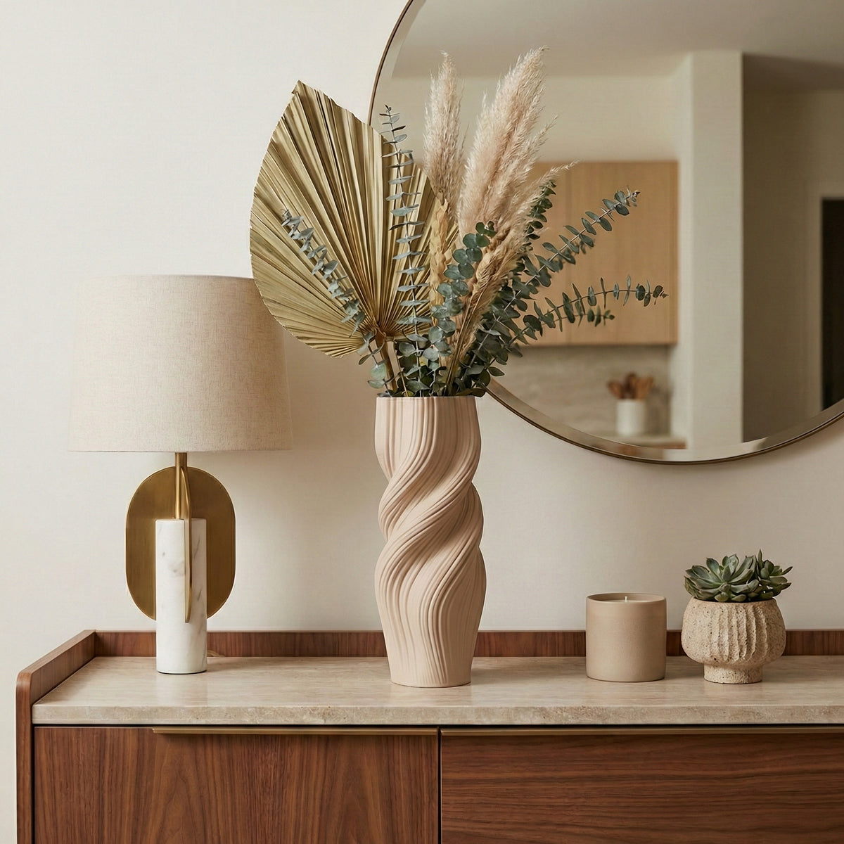 Rossport Tan Vase — 16″ — additional view