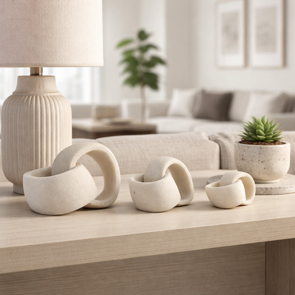 Haleyshaw Set of 3 White Decor — 5″ — additional view