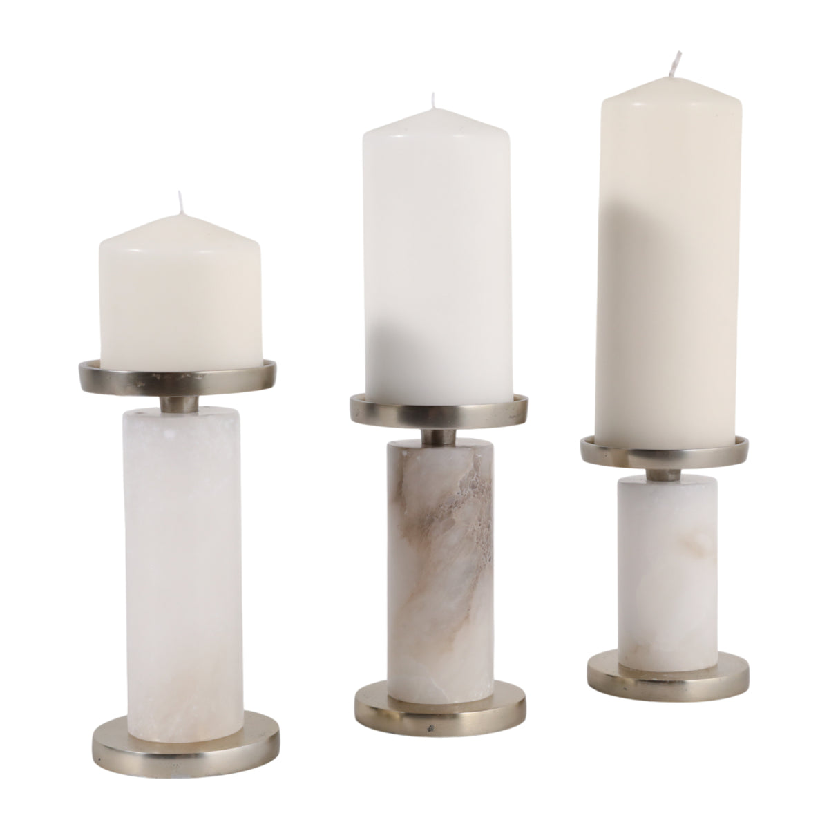Fallondale Set of 3 White Candle Holder — 7″ — additional view