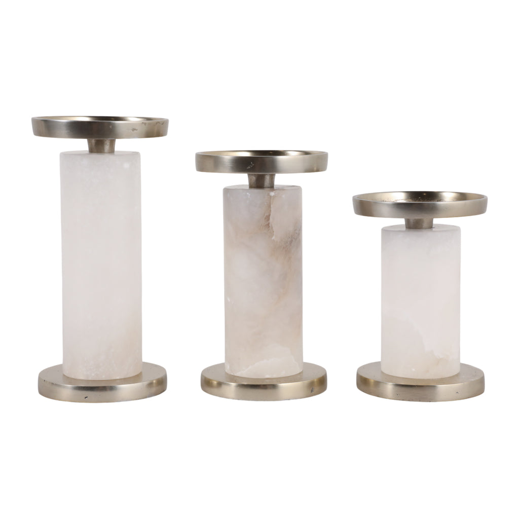 Fallondale Set of 3 White Candle Holder — 7″ — additional view