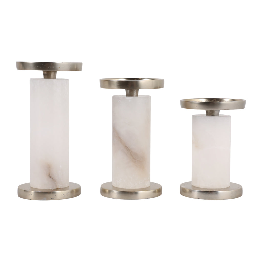 Fallondale Set of 3 White Candle Holder — 7″ — additional view