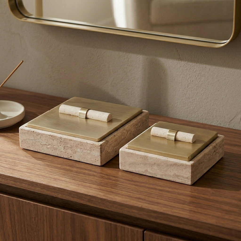 Bayardwood Set of 2 Gold Boxes — 4″ — additional view