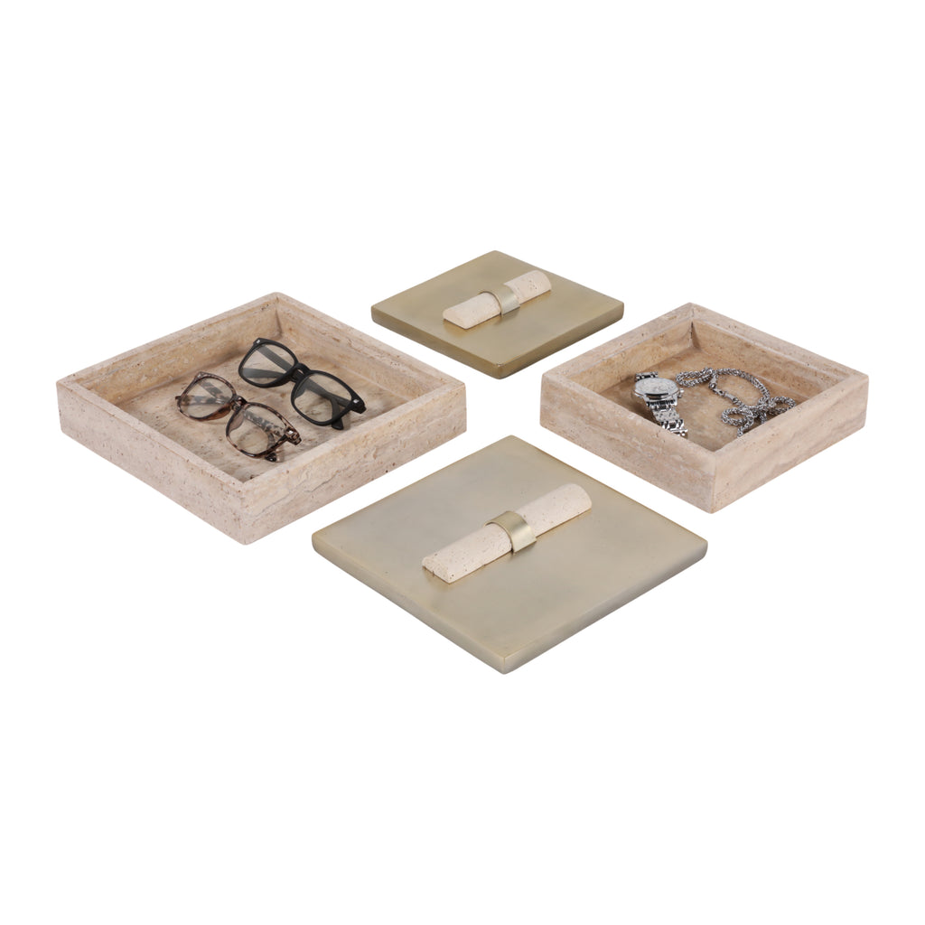 Bayardwood Set of 2 Gold Boxes — 4″ — additional view