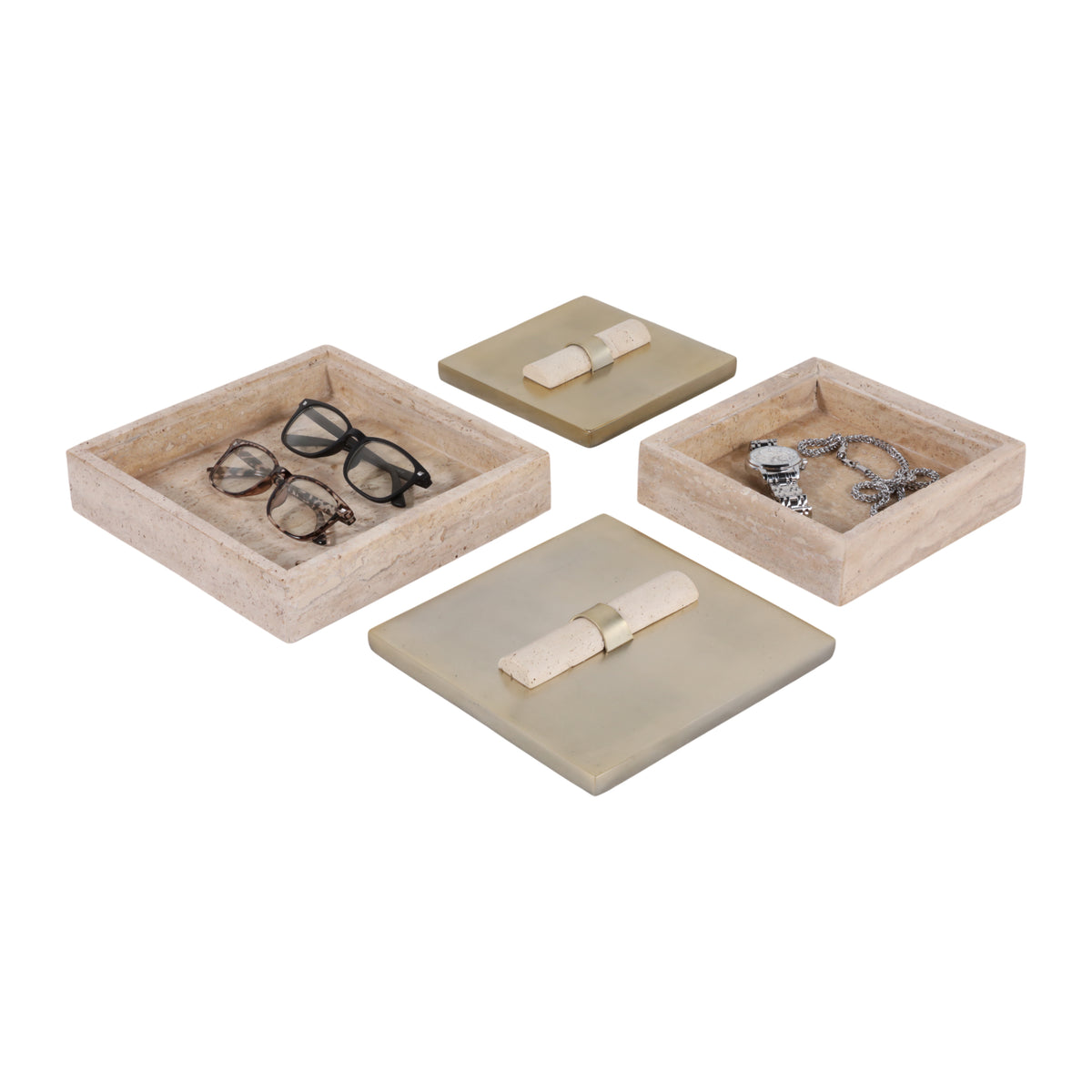 Bayardwood Set of 2 Gold Boxes — 4″ — additional view