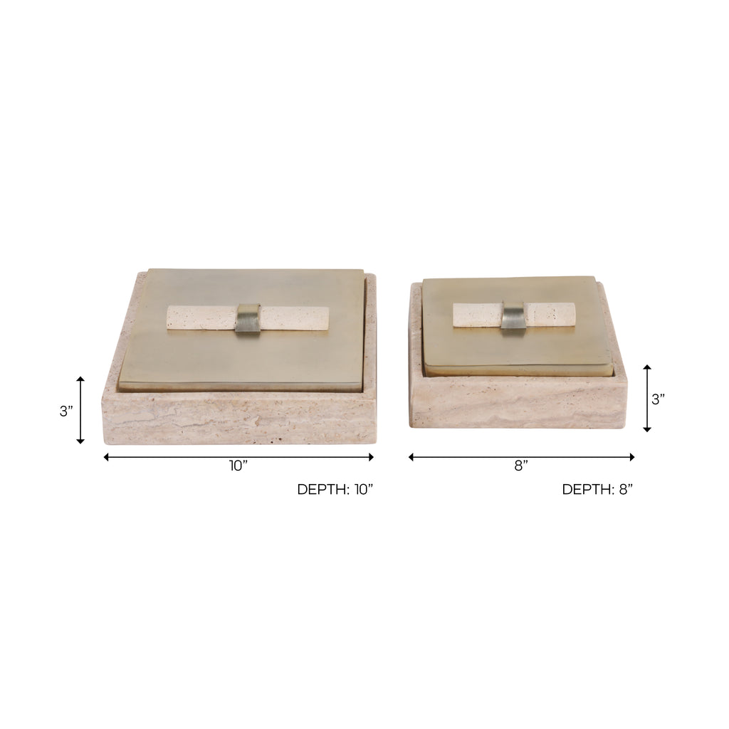 Bayardwood Set of 2 Gold Boxes — 4″ — additional view
