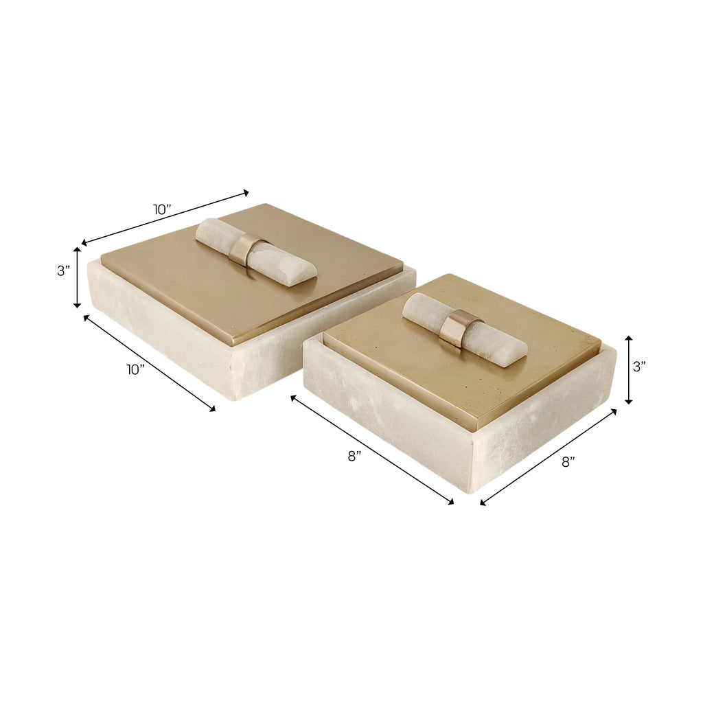 Bayardwood Set of 2 Gold Boxes — 4″ — additional view