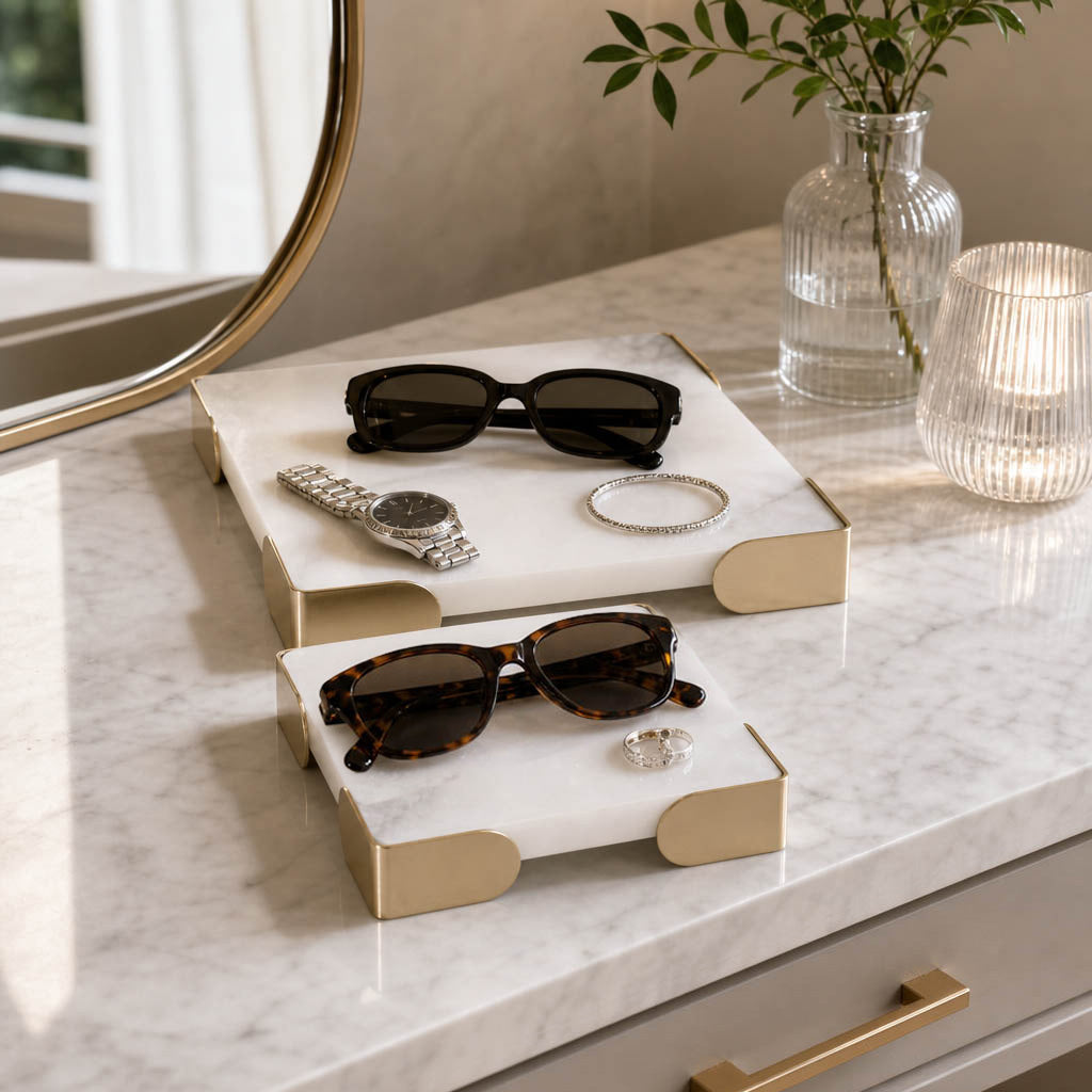 Janeview Set of 2 White Tray — 2″ — additional view