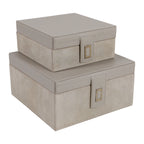 Bentonbeach Set of 2 Ivory Boxes — 5″ — additional view