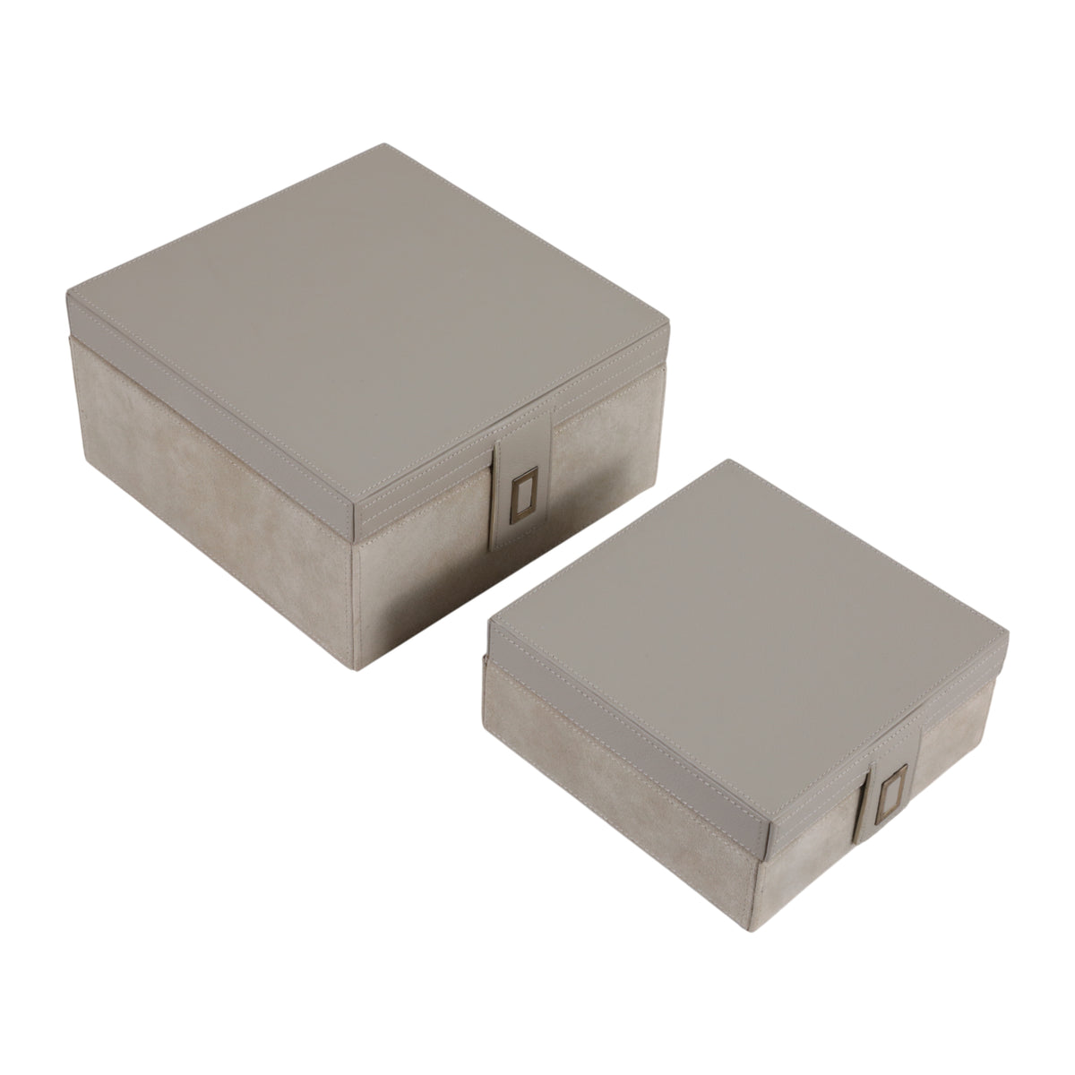 Bentonbeach Set of 2 Ivory Boxes — 5″ — additional view