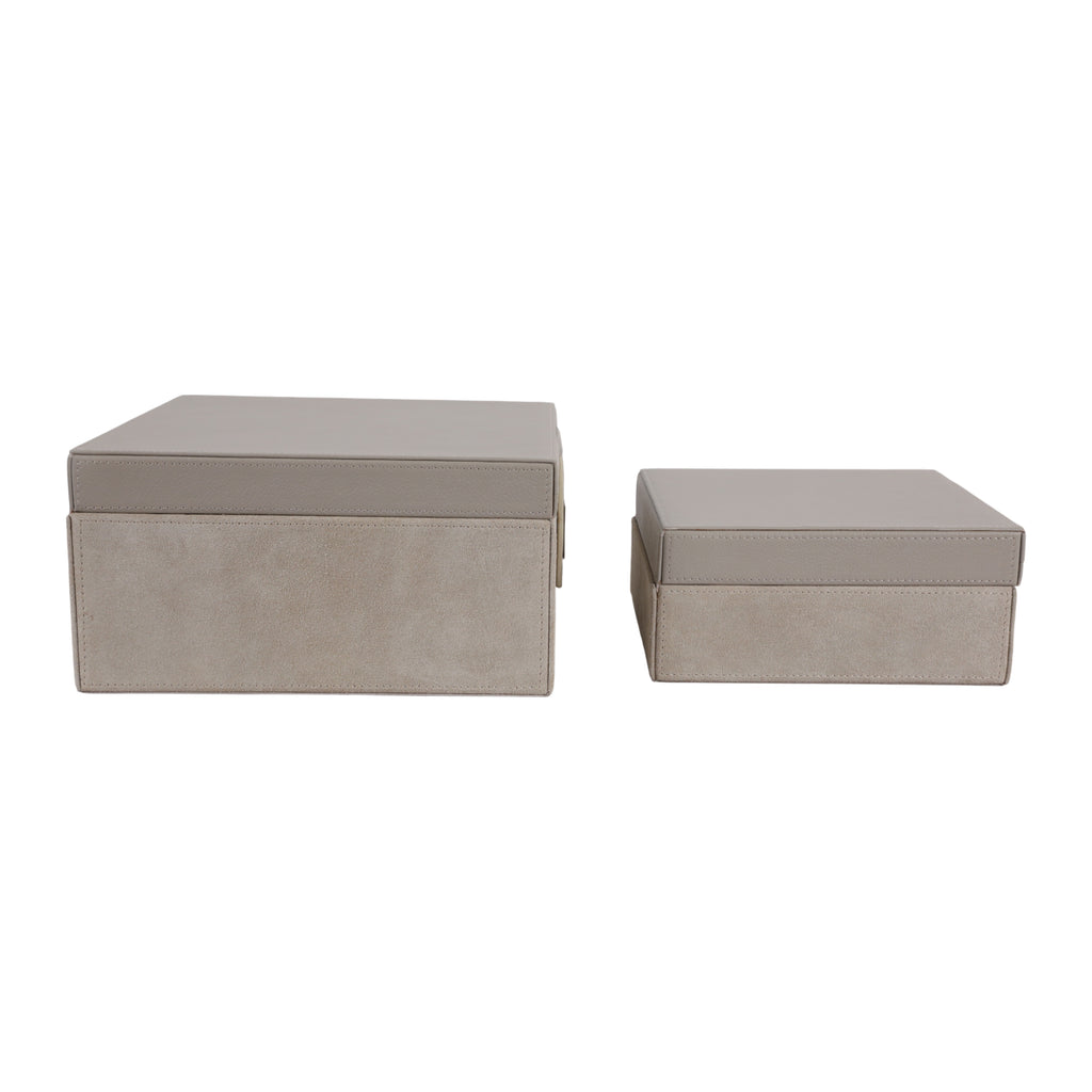 Bentonbeach Set of 2 Ivory Boxes — 5″ — additional view