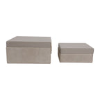 Bentonbeach Set of 2 Ivory Boxes — 5″ — additional view