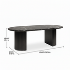 Savoy Oval Marble Dining Table dimension diagram