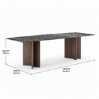 Seraphine Marble Dining Table dimension diagram