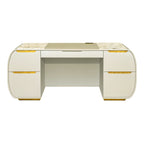 Sirene Desk in Creamy Pearl — front view