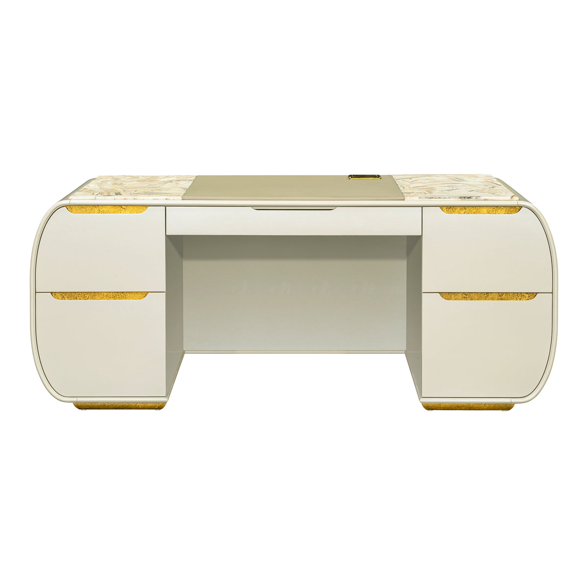 Sirene Desk in Creamy Pearl — front view