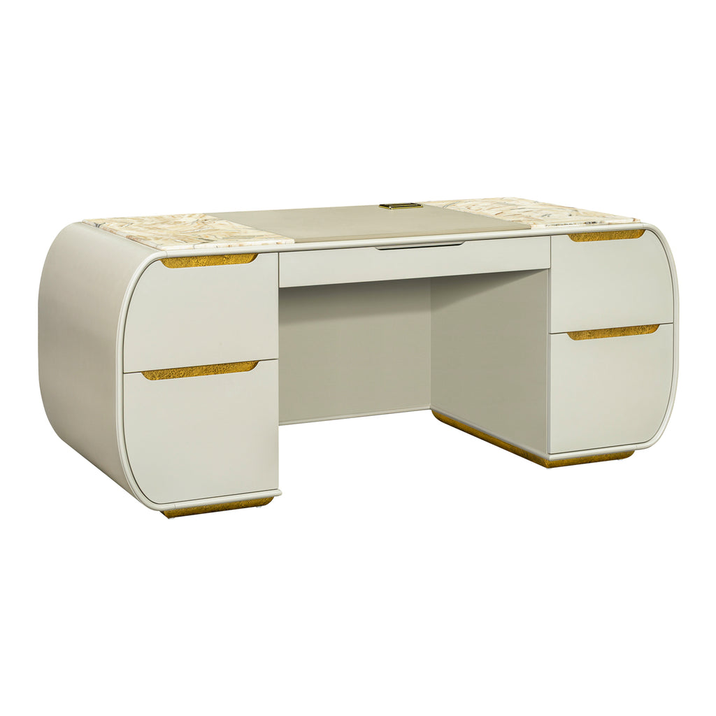 Sirene Desk in Creamy Pearl — opposite angle