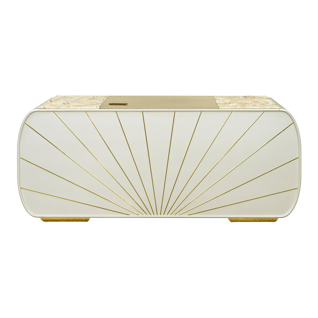 Sirene Desk in Creamy Pearl — rear view