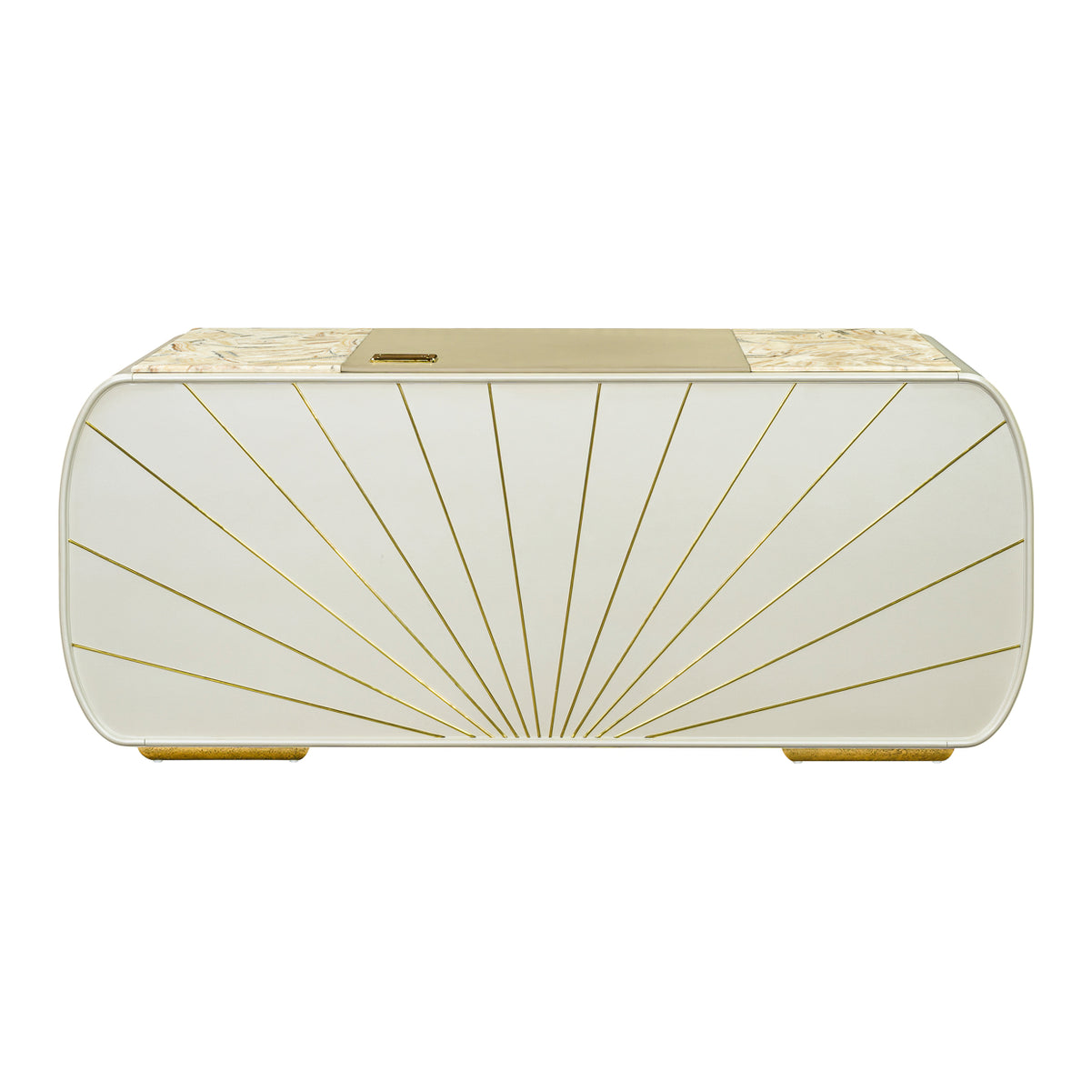 Sirene Desk in Creamy Pearl — rear view