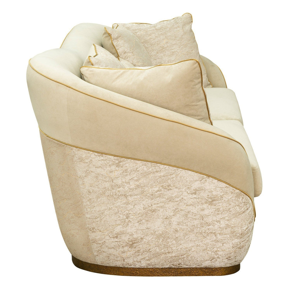 Sirene mansion sofa in Dune Antique Gold — side view