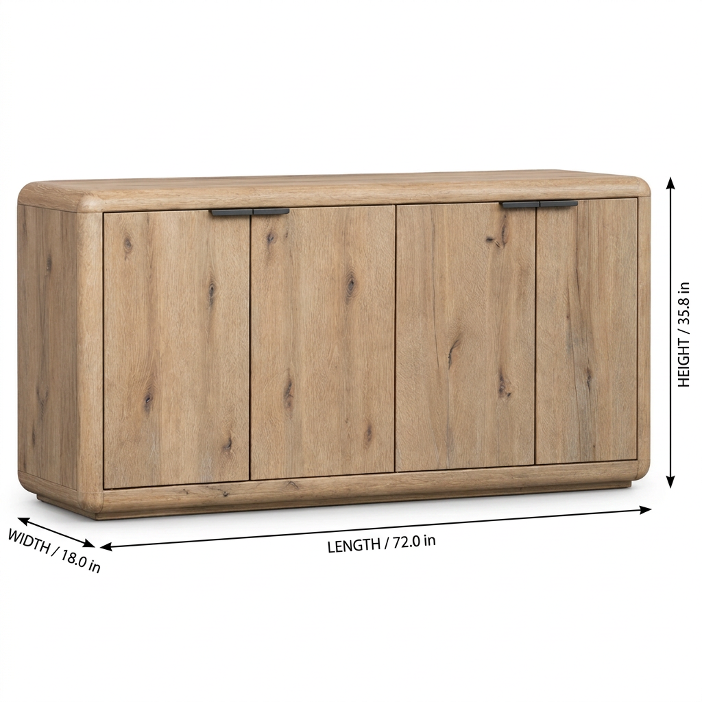 Solenne Arc 4 Door Cabinet - Dimensions