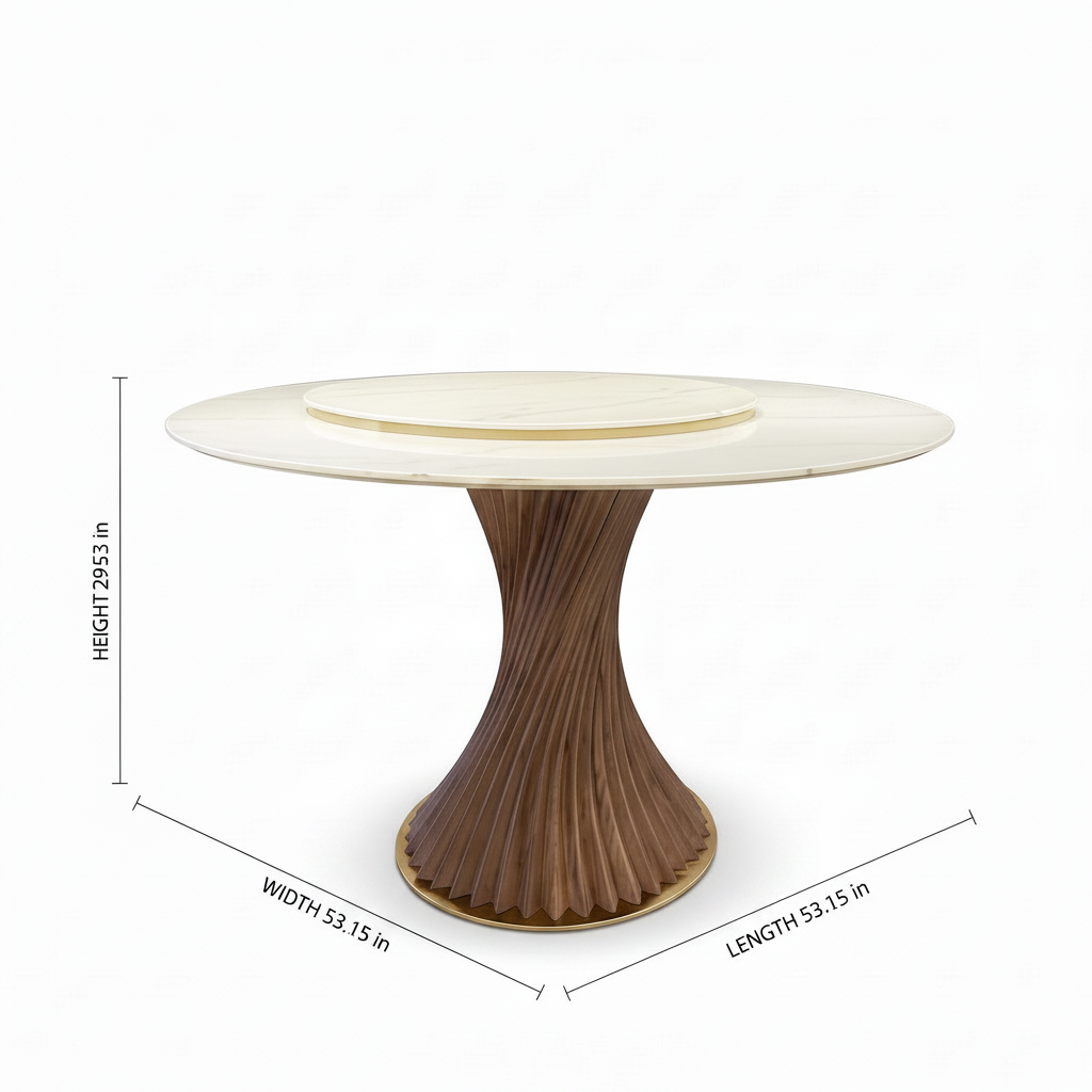 Stellan Marble Dining Table rebuilt tabletop dimension diagram
